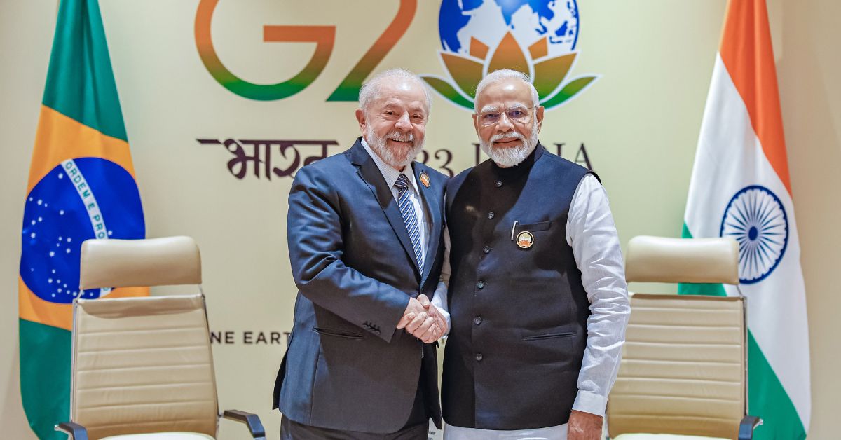 Foto do presidente Lula se reúne com o Primeiro-Ministro da República da Índia, Narendra Modii, que firmarão novo acordo entre Brasil e Índia envolvendo terras raras