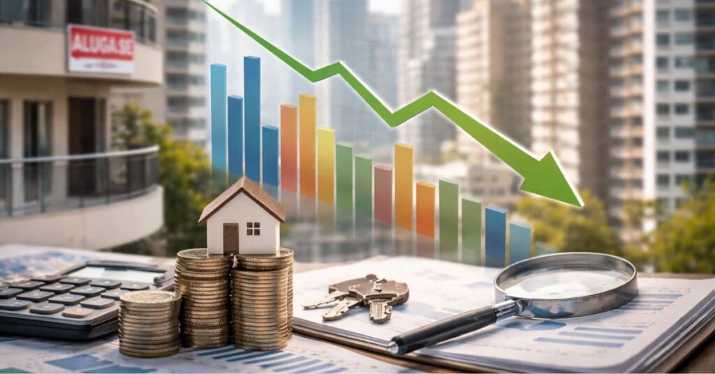 inflação do aluguel negativa em contratos imobiliários