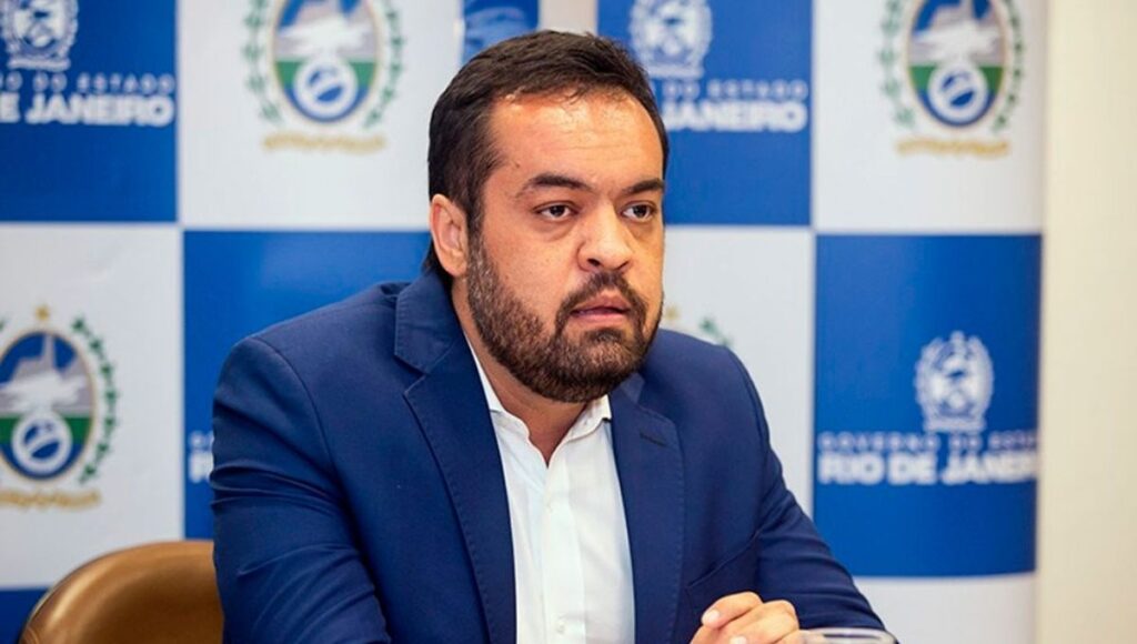 governador Cláudio Castro durante coletiva no Palácio Guanabara no Rio de Janeiro