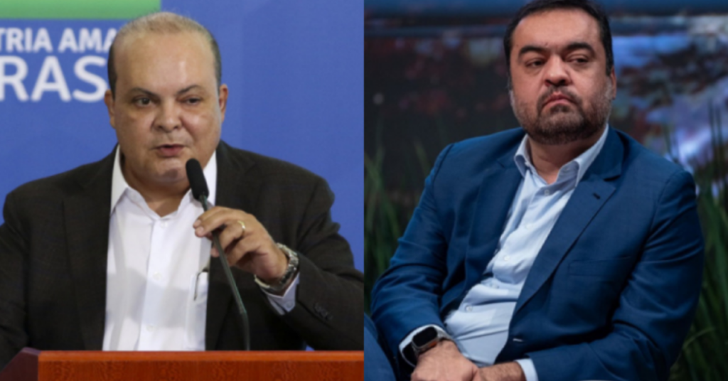 Ibaneis Rocha e Cláudio Castro durante aparições públicas em meio à CPI do Crime Organizado - Foto: Reprodução