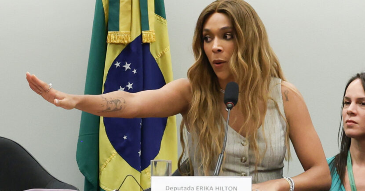 Deputada Erika Hilton durante sessão da Comissão da Mulher na Câmara dos Deputados - Foto: Reprodução/Redes Sociais