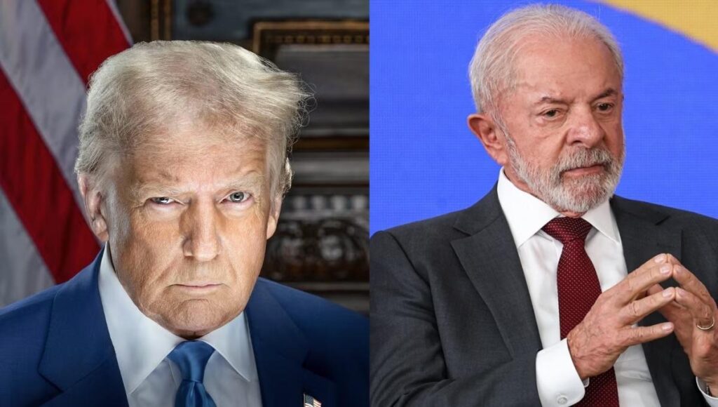 Trump e Lula em imagem ilustrativa sobre investigação comercial dos EUA contra o Brasil