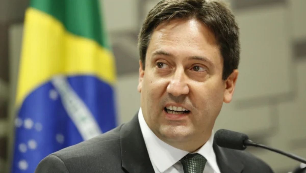 Ex-diretor do BC Paulo Sérgio Neves de Souza durante fala pública em Brasília