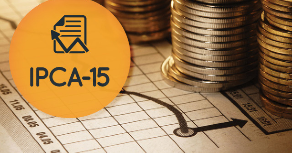 IPCA-15 inflação do Brasil com moedas e gráfico de alta - Foto: Reprodução/Redes Sociais