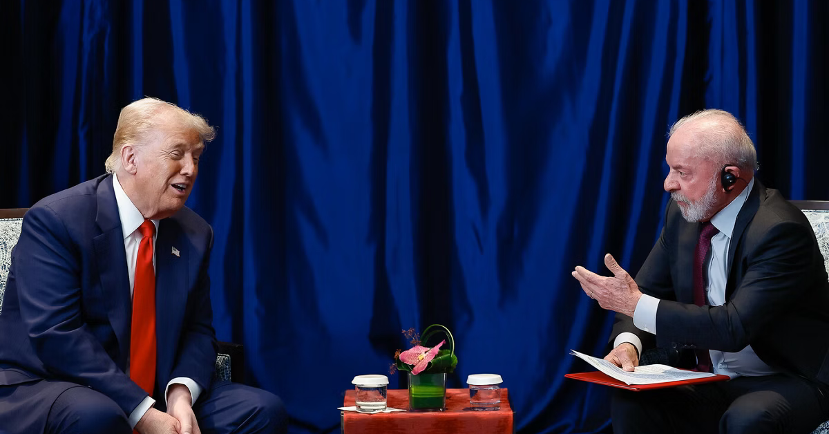 Lula e Trump em reunião sobre proposta dos EUA ao Brasil para cooperação contra facções - Foto: Ricardo Stuckert / PR