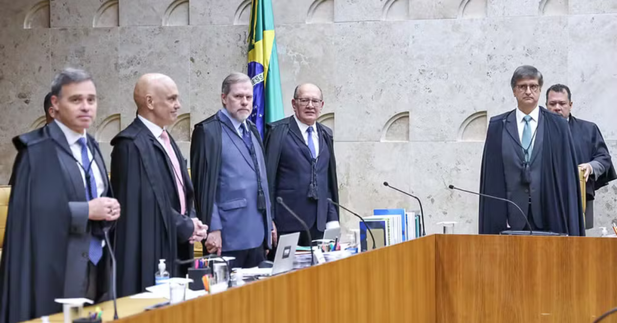 Ministros do STF durante julgamento sobre prorrogação da CPMI do INSS — Foto: Antonio Augusto/STF