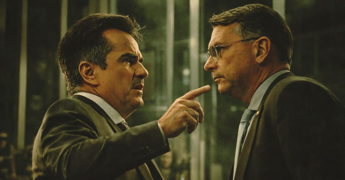 Ciro Nogueira em discussão política simbolizando tensão no apoio a Flávio Bolsonaro e críticas dentro da direita