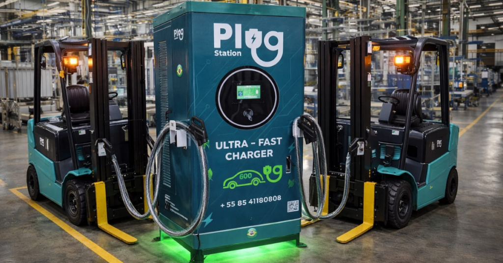 Carregador ultrarrápido Plug Station 600 kW desenvolvido no Ceará - Foto: Divulgação