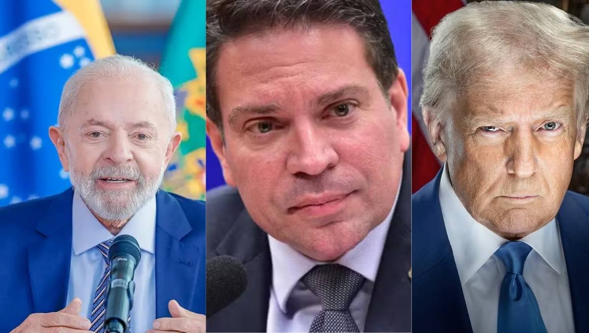 Lula, Alexandre Ramagem e Donald Trump em contexto de crise diplomática entre Brasil e Estados Unidos