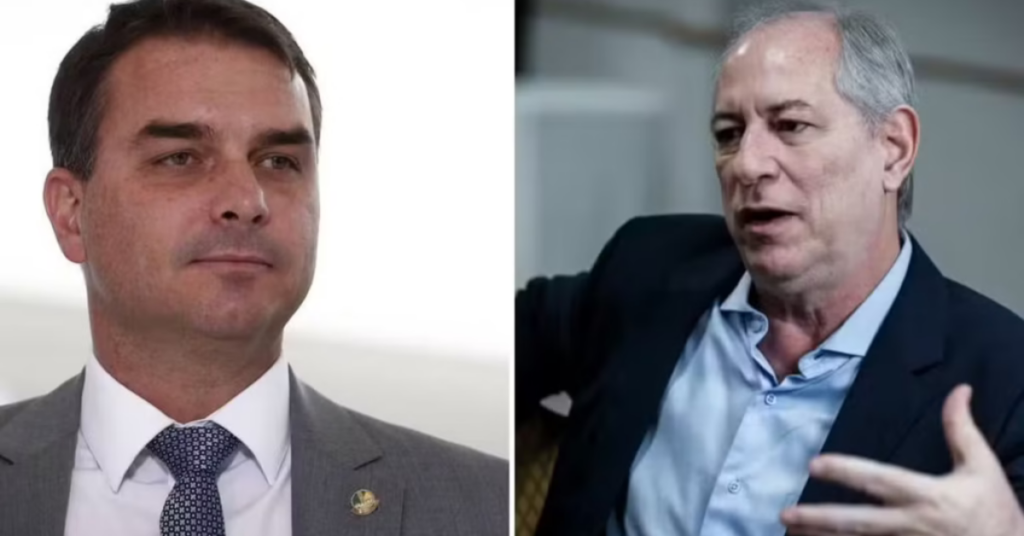 Flávio Bolsonaro e Ciro Gomes em contexto de crise no PL no Ceará - Foto: Reprodução