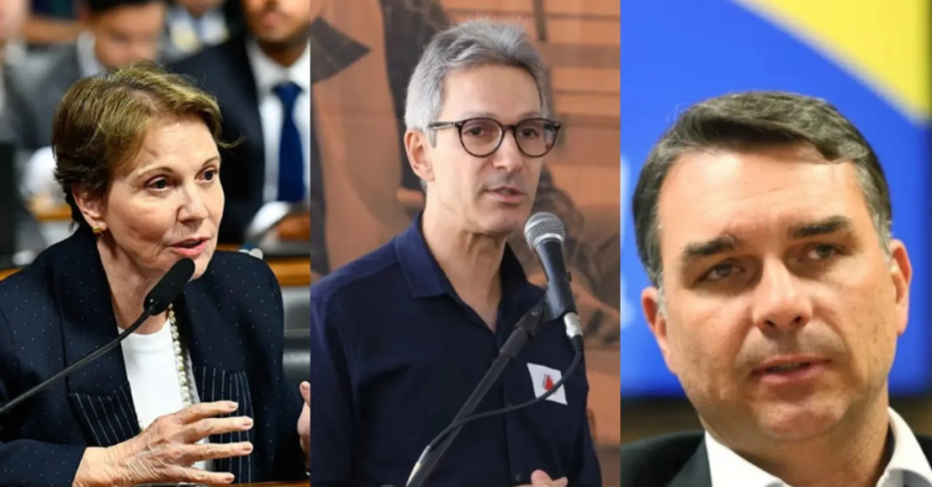 Flávio Bolsonaro disputa vice entre Tereza Cristina e Romeu Zema e expõe divisão na direita - Foto: Reprodução