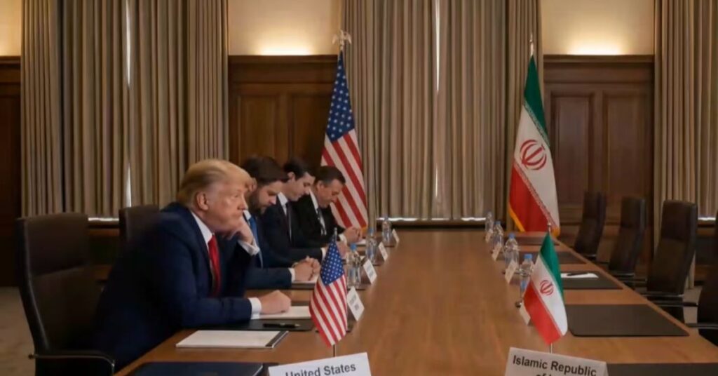 Vídeo de IA do Irã sobre Trump mostra negociação simulada entre EUA e Irã