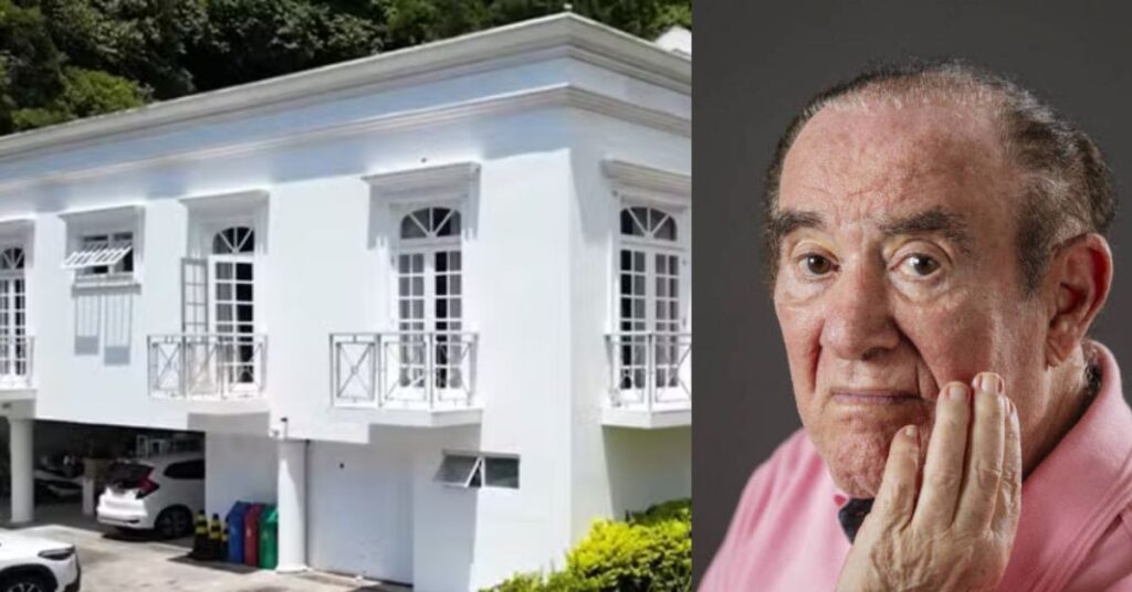 Mansão de Renato Aragão no Recreio dos Bandeirantes e foto do humorista em meio a ação judicial por dívida de IPTU