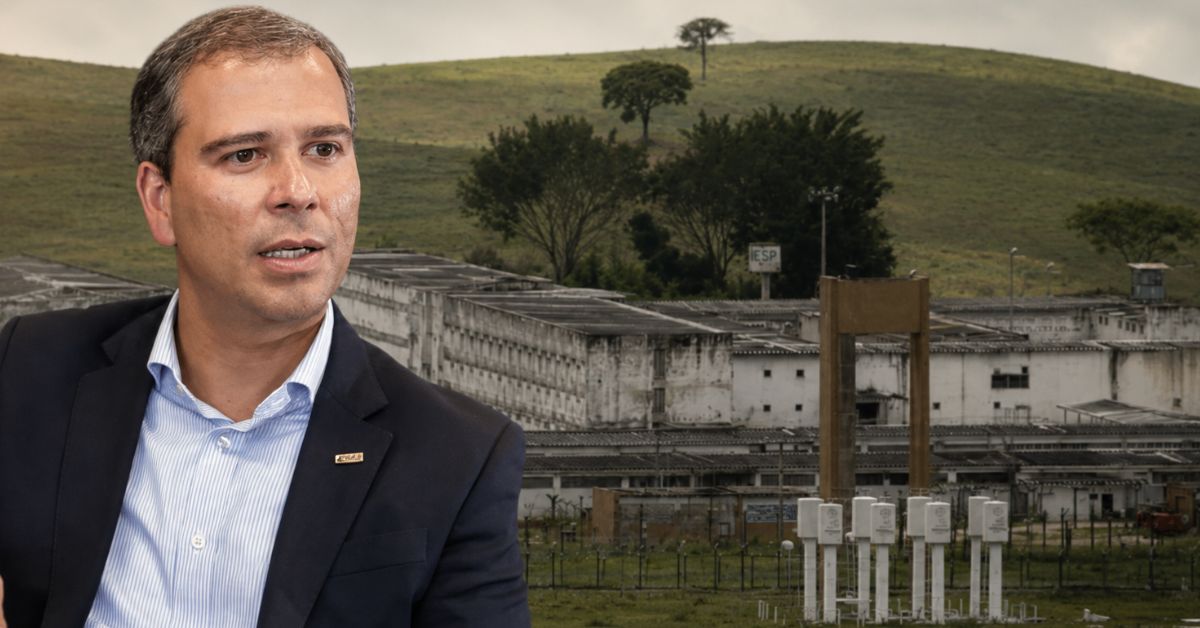 Paulo Henrique Costa, ex-presidente do BRB, em montagem com imagem da Papudinha, após transferência autorizada no caso Banco Master