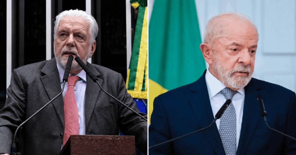Lula e Jaques Wagner em montagem após operação da Polícia Federal relacionada ao caso Banco Master