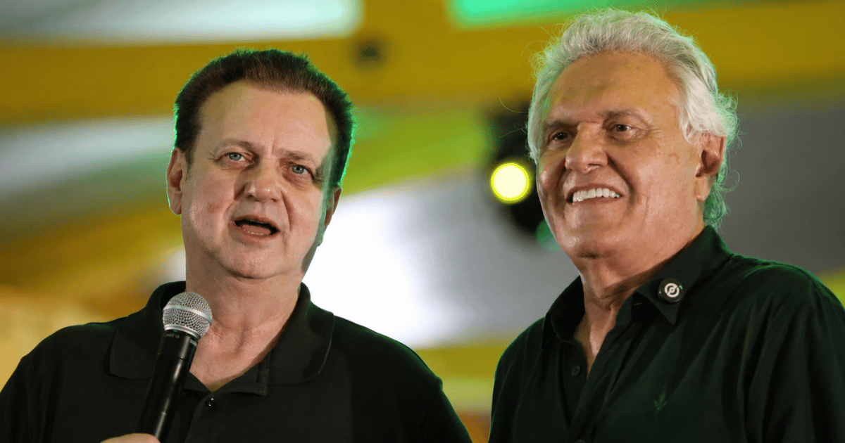 Ronaldo Caiado e Gilberto Kassab durante anúncio da chapa presidencial do PSD para as eleições de 2026.
