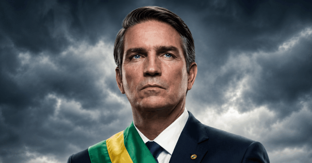 Ilustração representando o filme Dark Horse, produção sobre Jair Bolsonaro que teve o financiamento colocado sob investigação da Polícia Federal após decisão do STF.