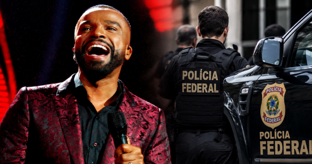 Montagem de Alexandre Pires e Polícia Federal sobre nova fase da Operação Disco de Ouro