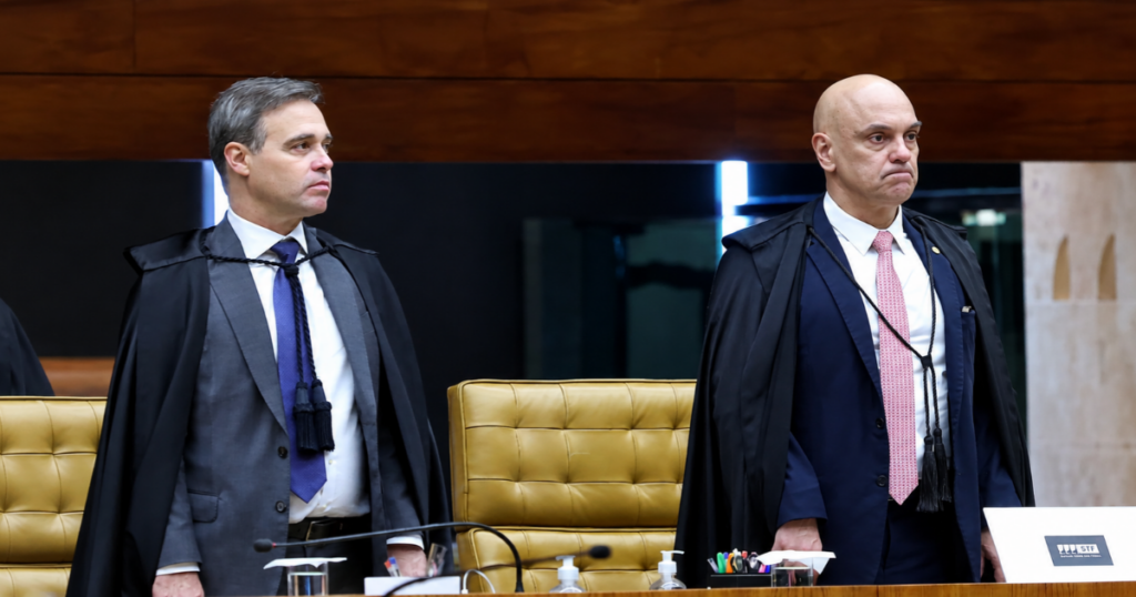 Ministros do STF durante sessão da Corte em meio às discussões relacionadas ao caso Banco Master