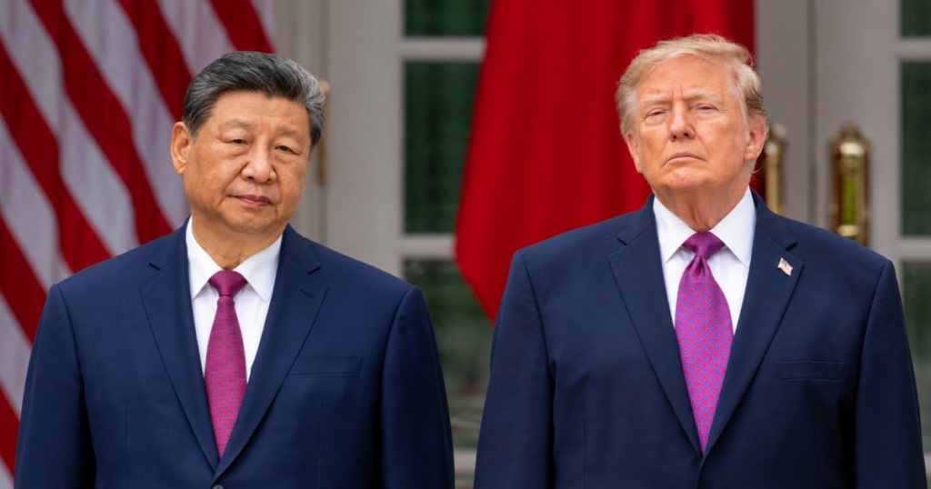 Donald Trump e Xi Jinping durante encontro oficial entre Estados Unidos e China