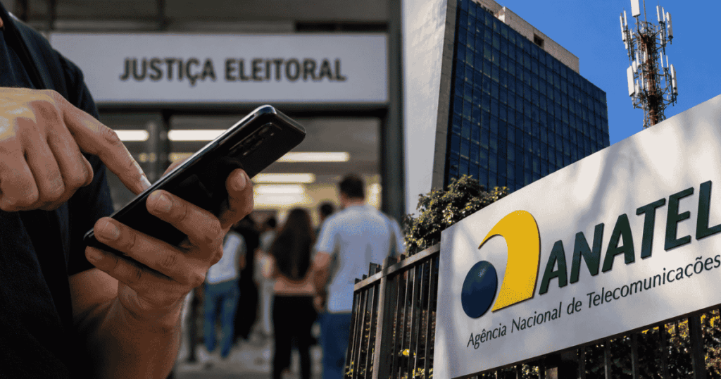 Celular próximo a local de votação e representação da Anatel ilustram debate sobre internet nas eleições
