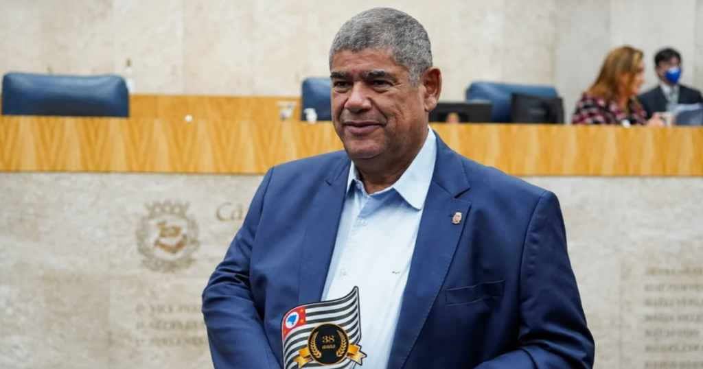 Milton Leite em evento na Câmara Municipal de São Paulo; ex-vereador é investigado na Operação Vectura Corrupta.