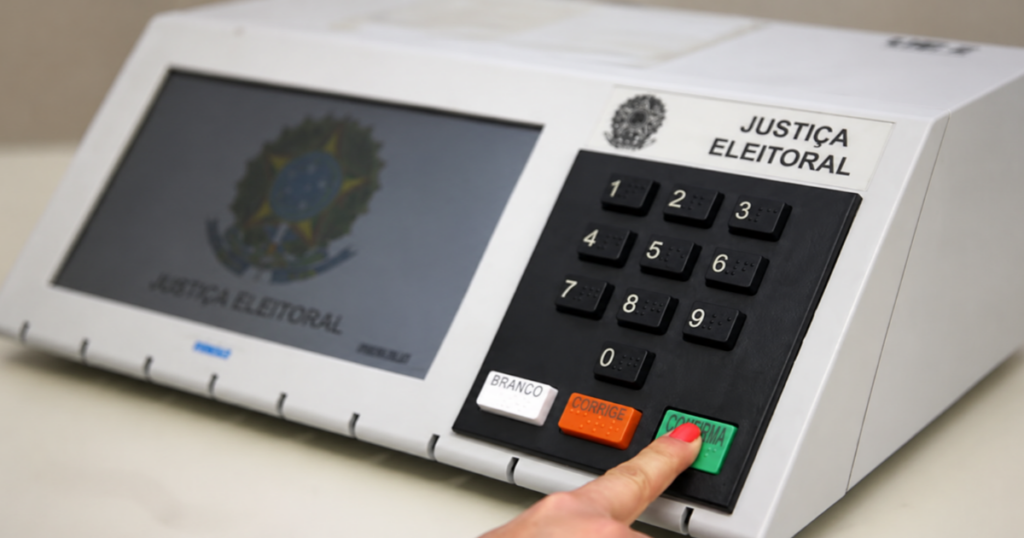 Urna eletrônica usada nas Eleições 2026; período de restrição à prisão de candidatos começa neste sábado