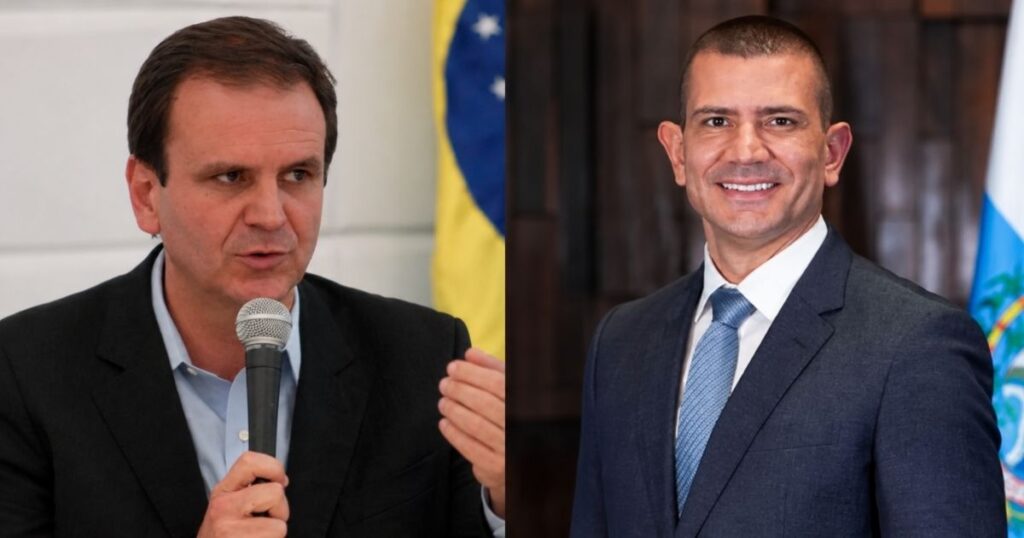 Eduardo Paes e Douglas Ruas, candidatos envolvidos na disputa pelo segundo turno no Rio nas eleições de 2026.